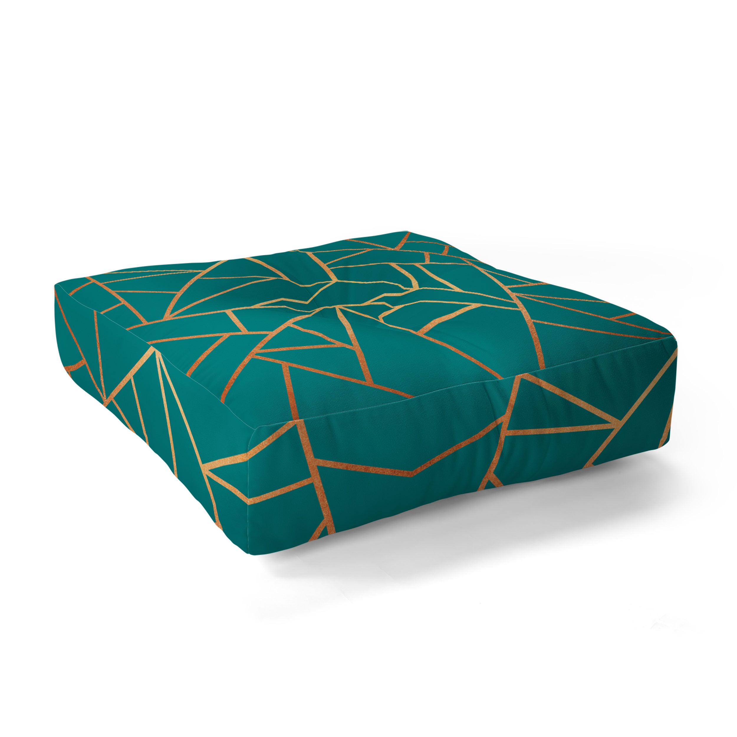 Copper And Teal Floor Pillow Square Elisabeth Fredriksson