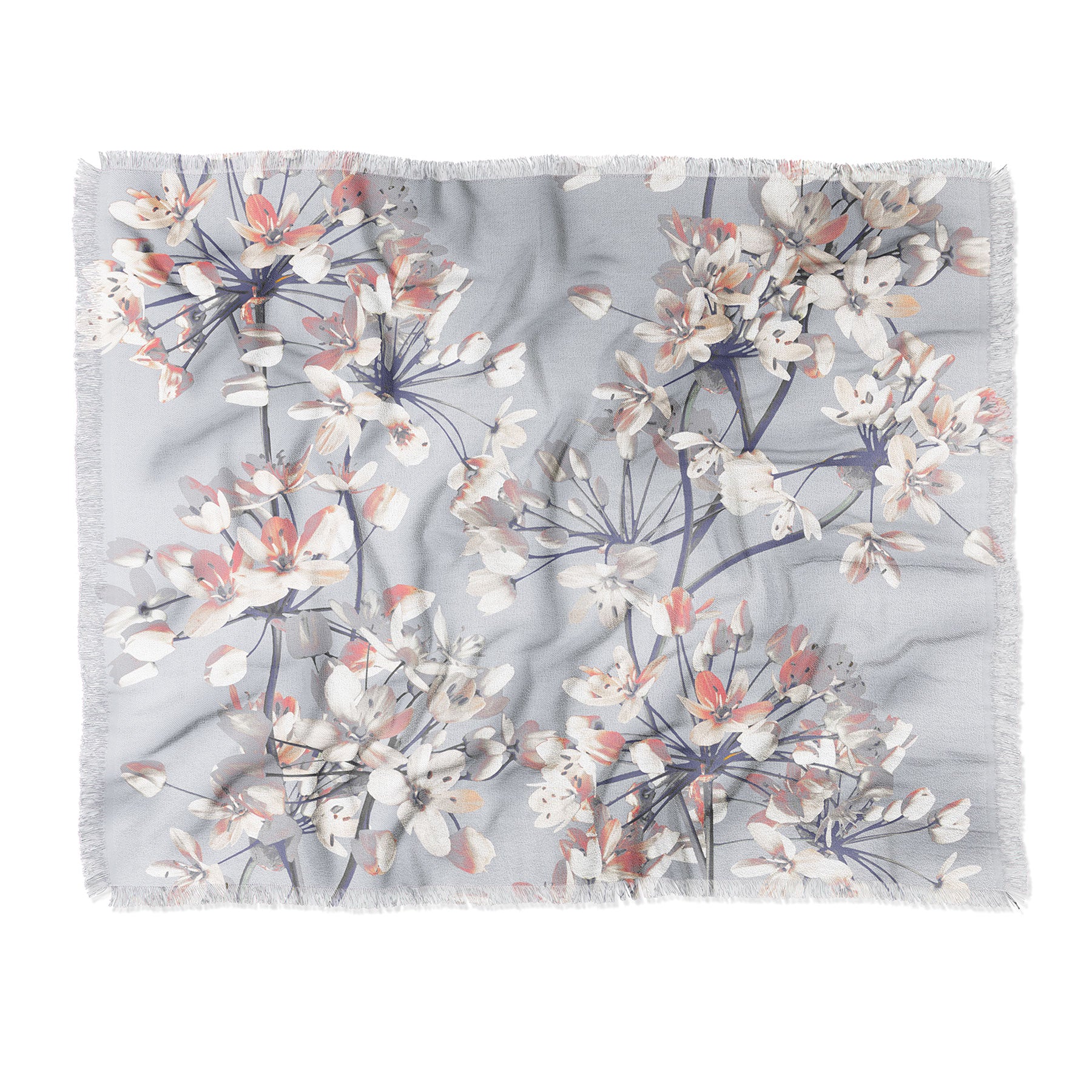 Delicate Floral Pattern Throw Blanket Emanuela Carratoni