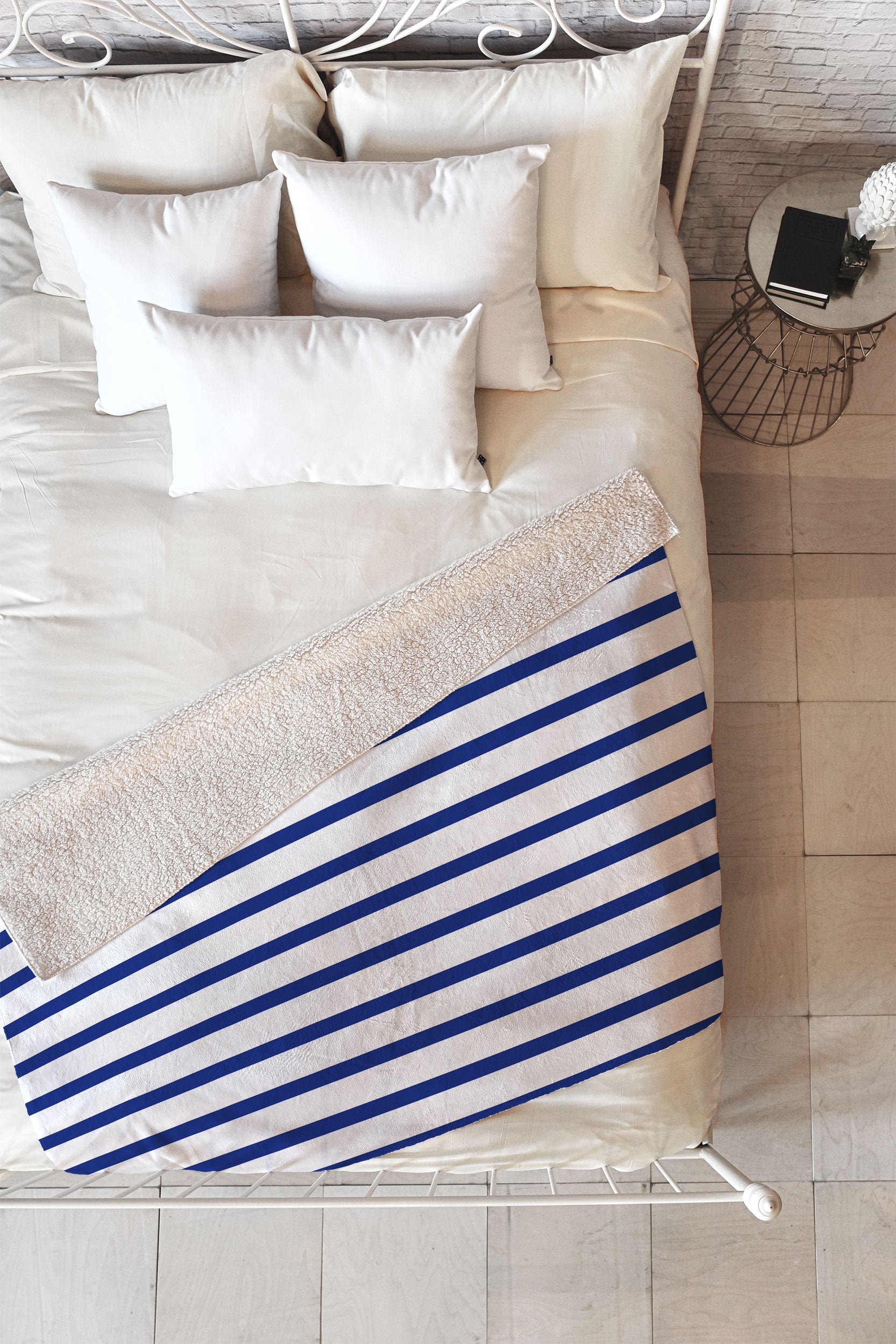 Nautical Stripe Fleece Throw Blanket Holli Zollinger