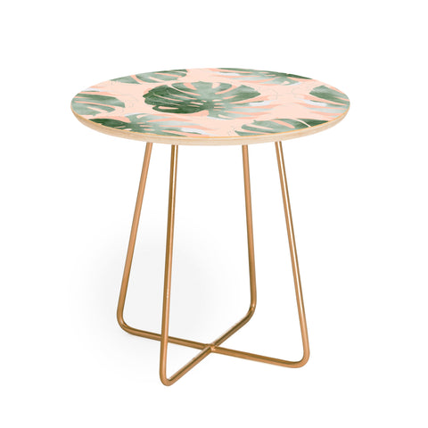 Bohemian Monstera Round Side Table Iveta Abolina