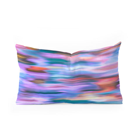 Ninola Design Iridiscent lines mauve sunset Oblong Throw Pillow