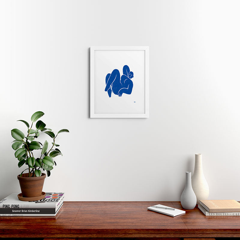 Blue I Framed Art Print Sabrena Khadija