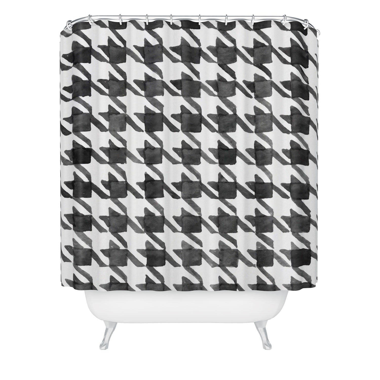 Houndstooth Bw Shower Curtain Social Proper