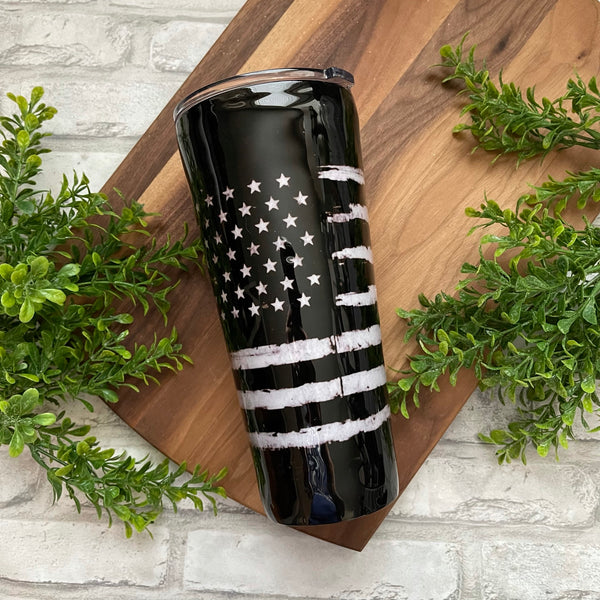 Wood Grain Deer & Fishhook Stainless Steel Tumbler