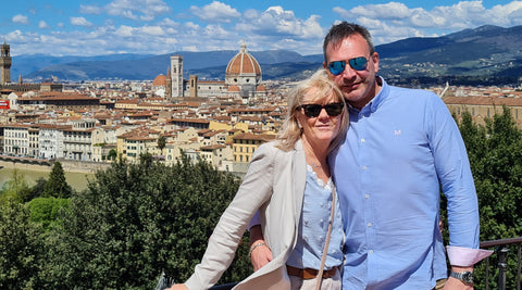 paul and ange in florence with el-duomo in the background