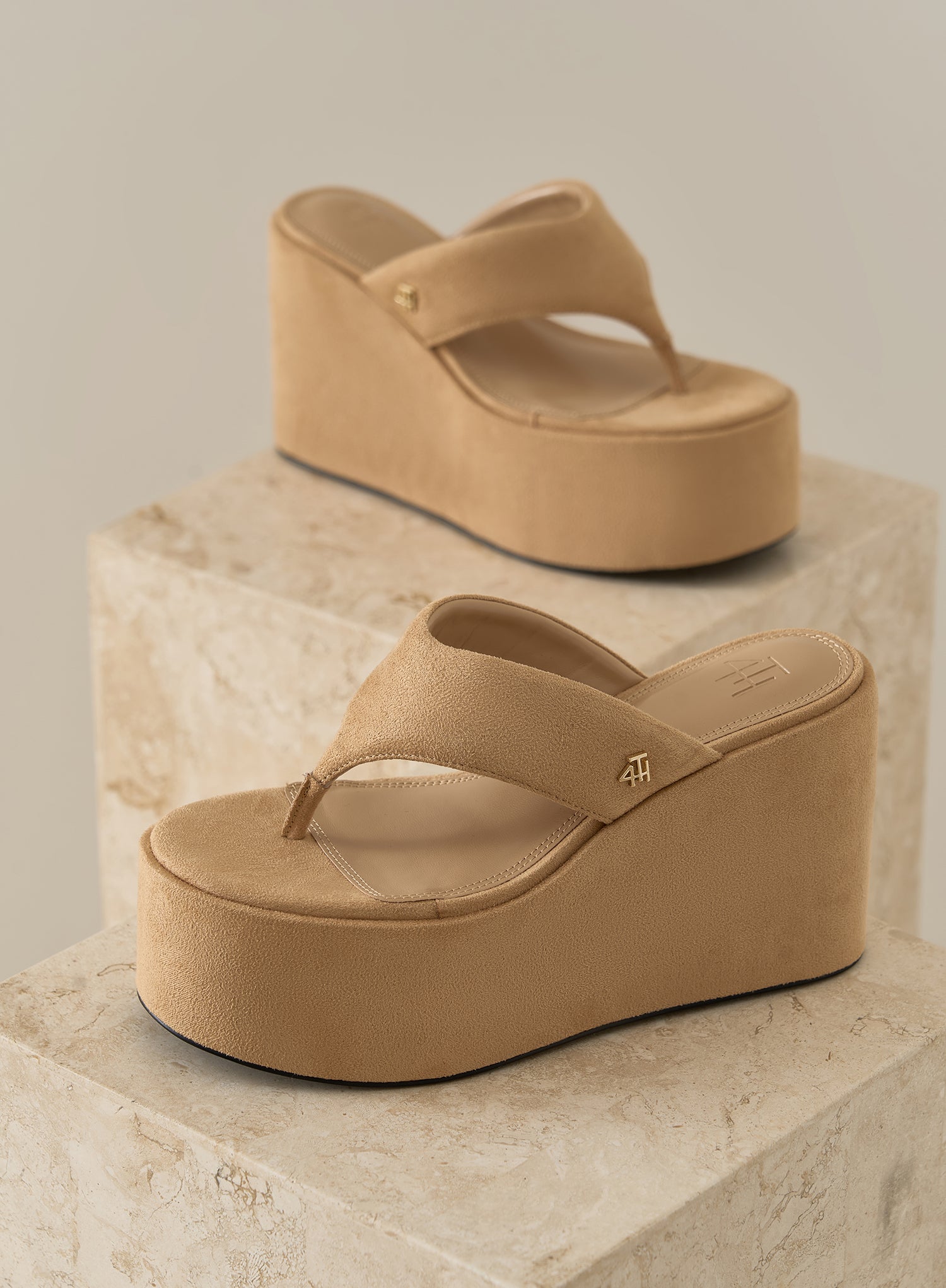 Image of Tan Suede Chunky Platform Sandal- Melissa