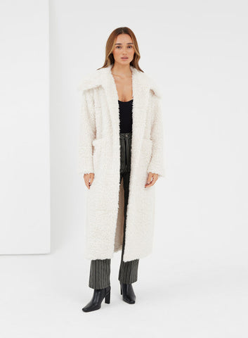 4th and reckless belted faux fur coat