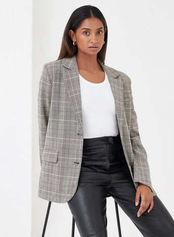 4th & Reckless grey check blazer