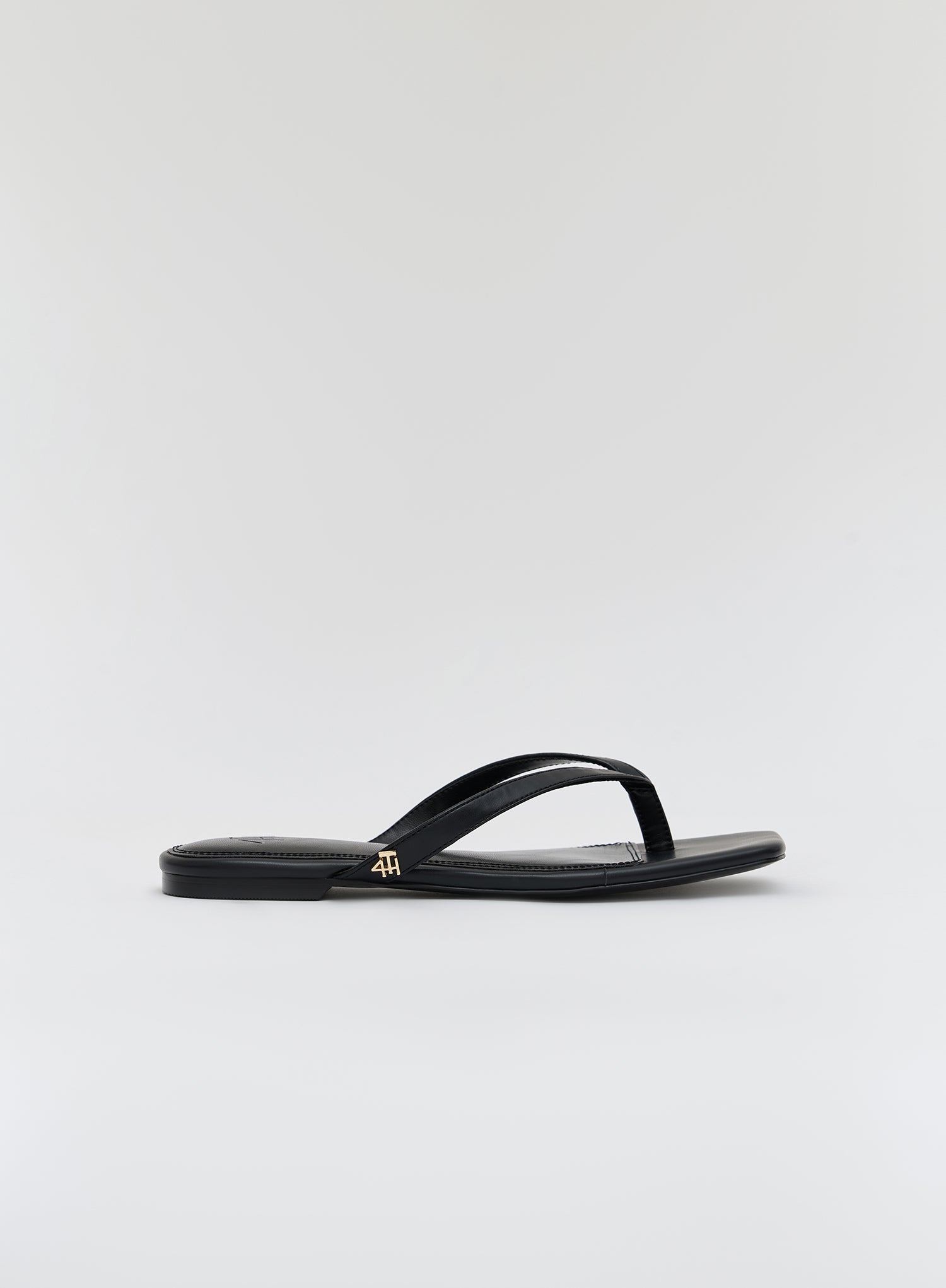 Image of Black PU Slip On Sandal- Mila