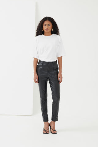 4th and reckless slim leg faux leather trousers