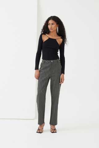4th and Reckless striped denim trousers