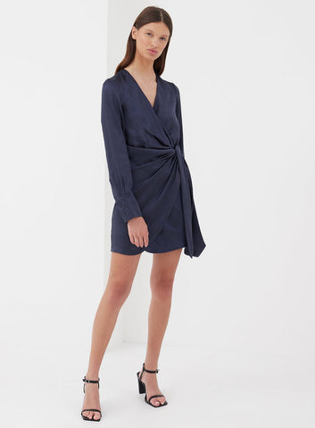 4th & Reckless navy satin dress