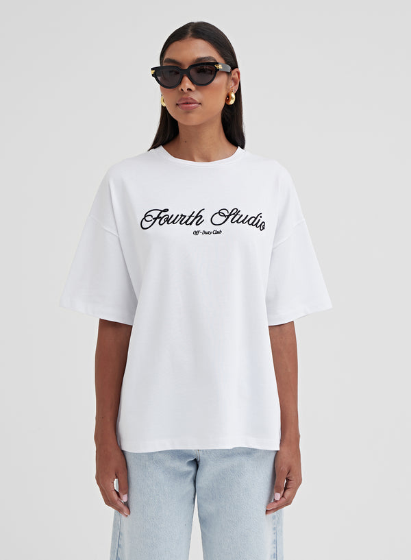 Women's White Large Cuff Classic Shirt | Bruni | 4th & Reckless