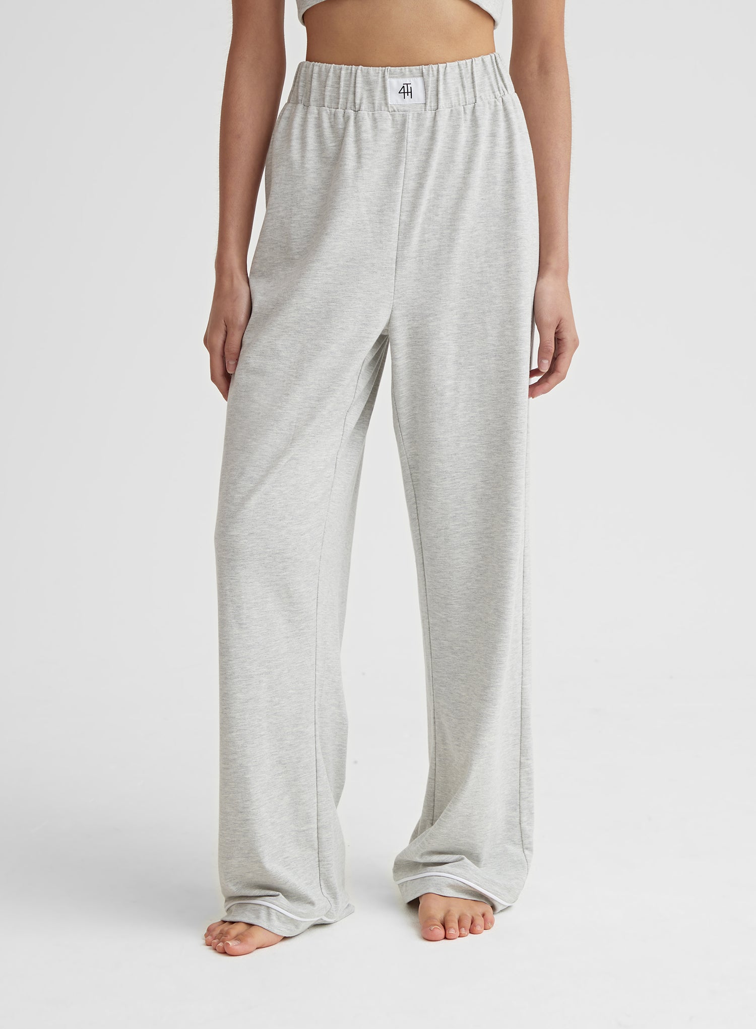 Image of Grey Marl Jersey Pyjama Trouser- Jenifer
