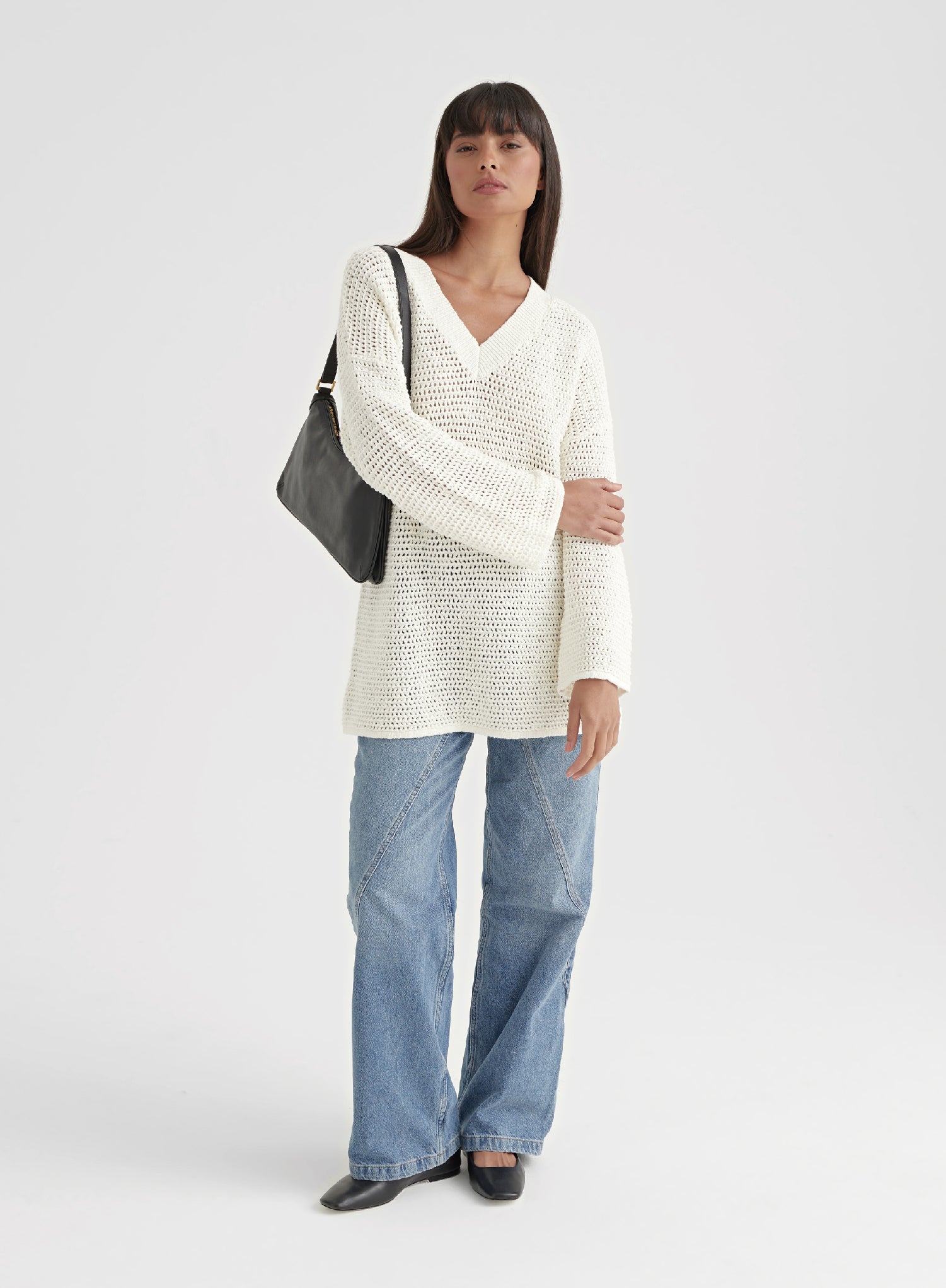 Image of Cream Open Knit Jumper– Miri