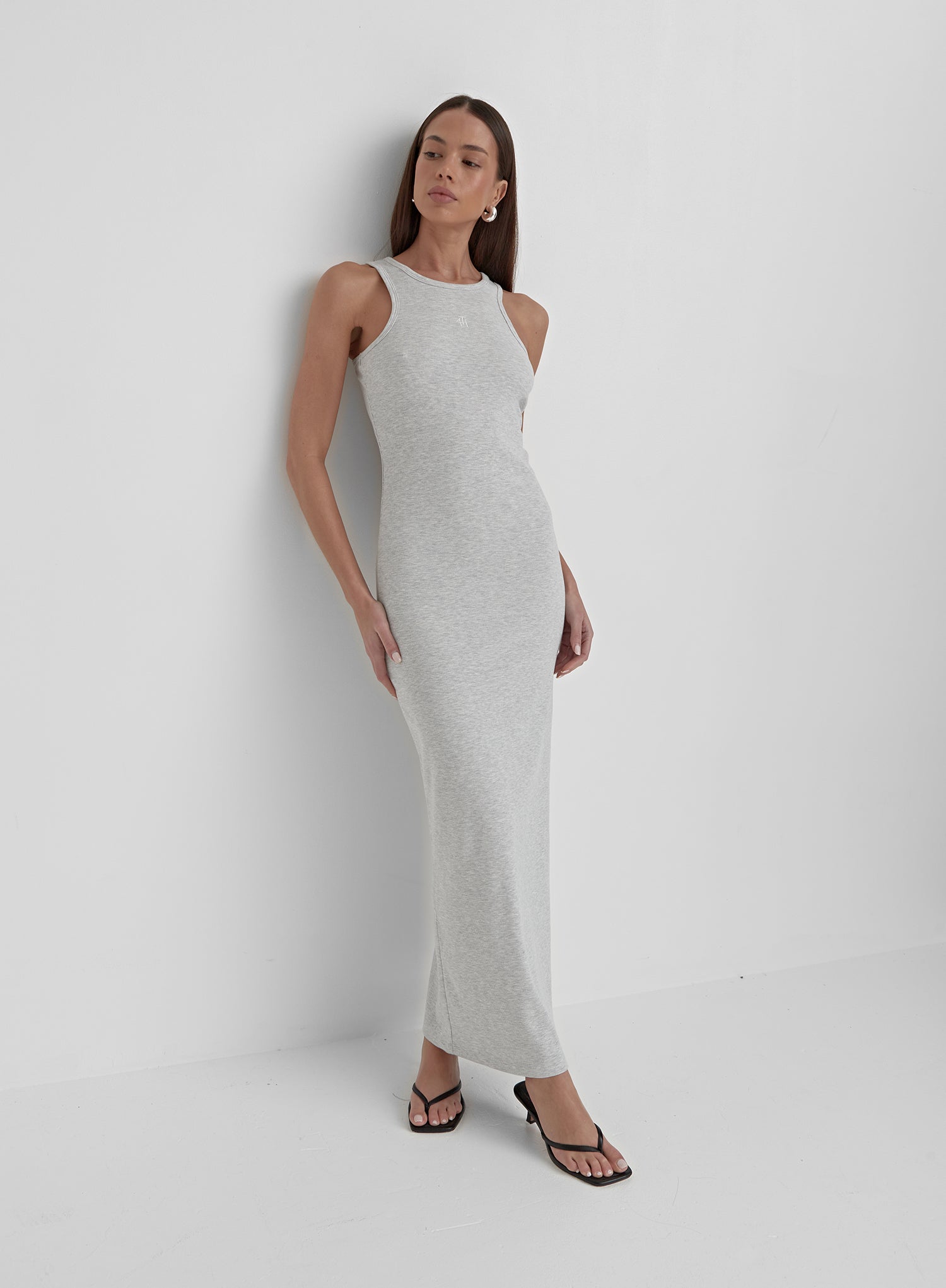 Image of Grey Jersey Midaxi Dress - Emel