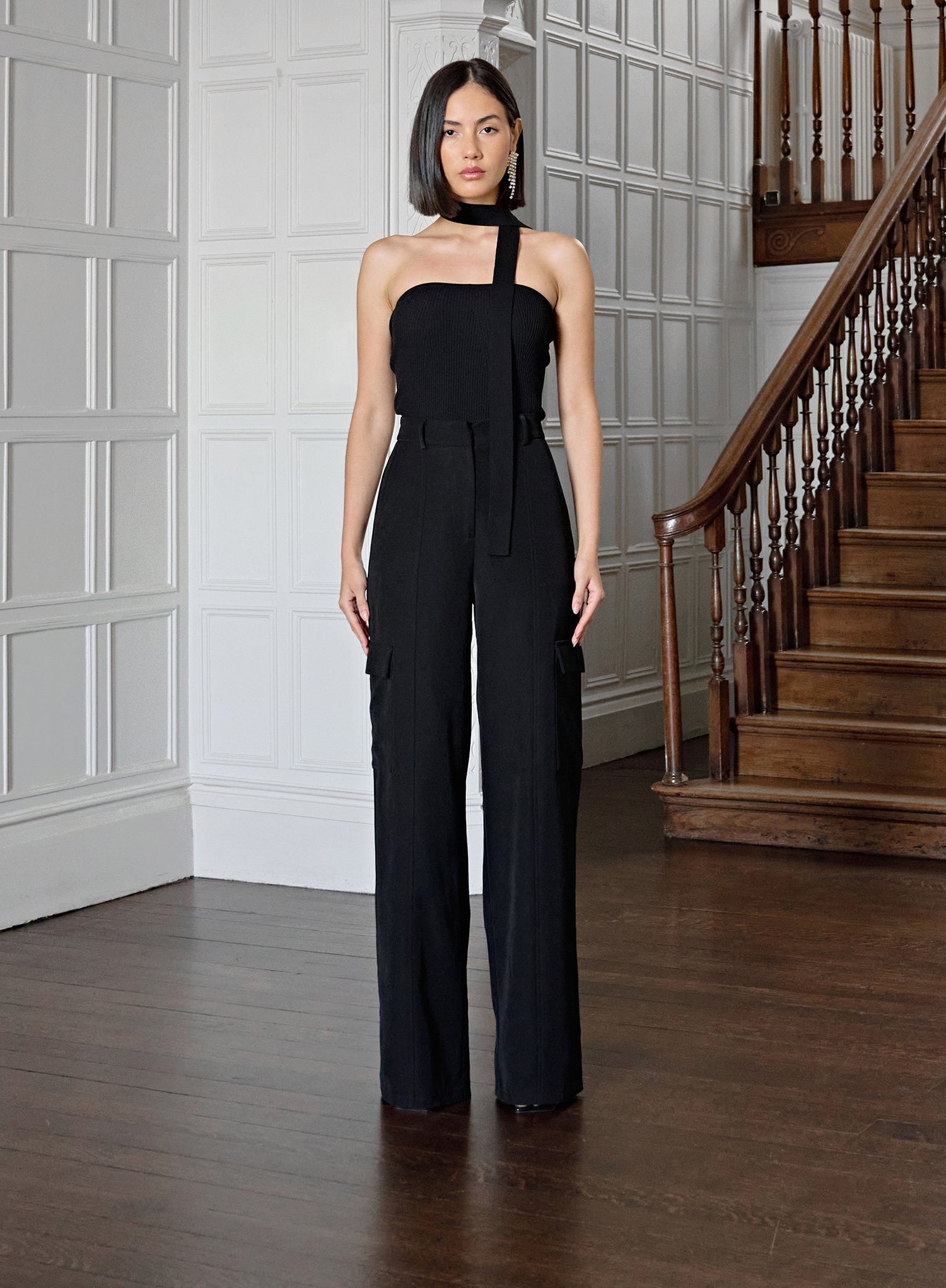 Image of Black Tailored Cargo Trouser - Bailee