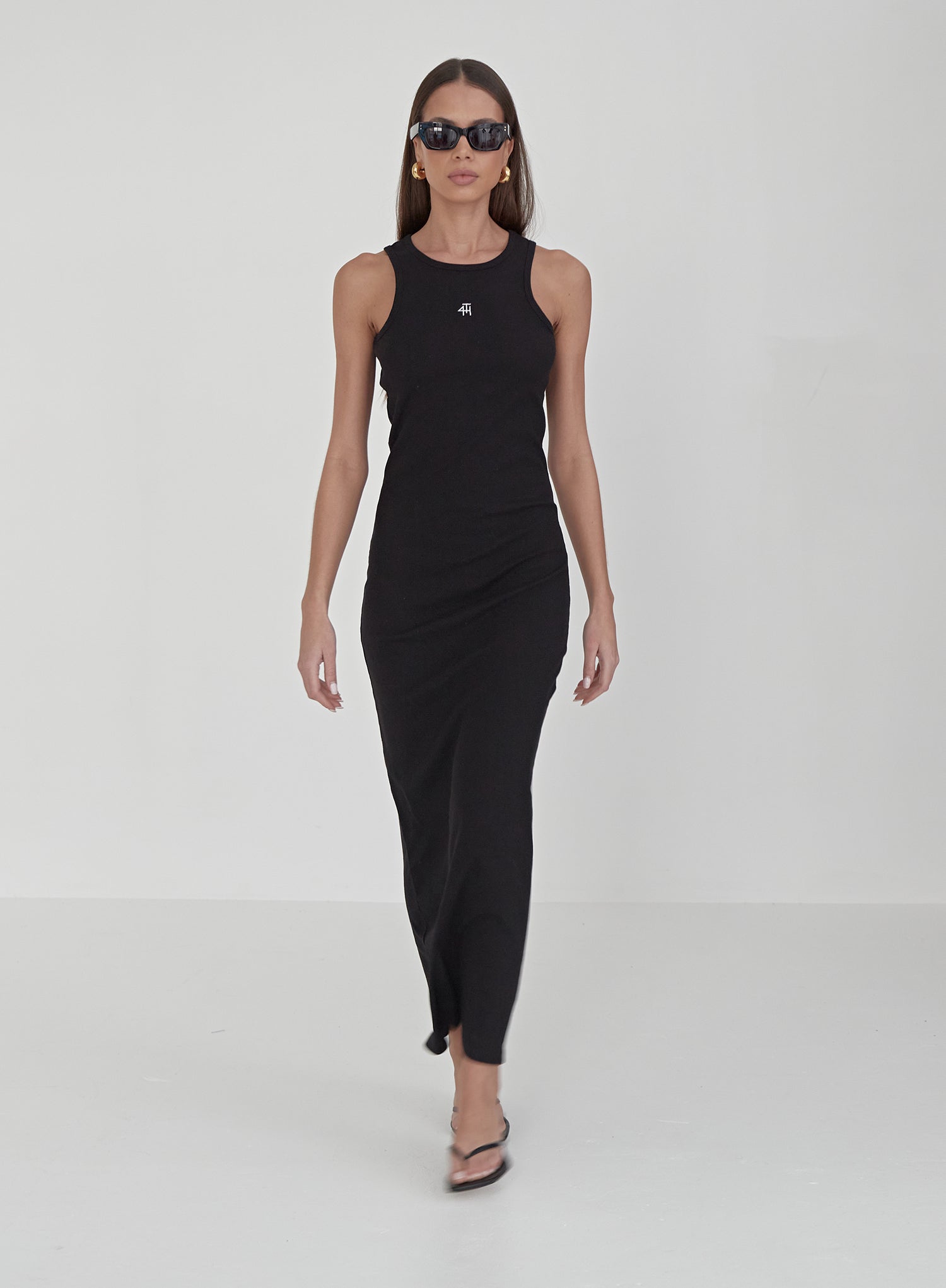 Image of Black Jersey Midaxi Dress - Emel