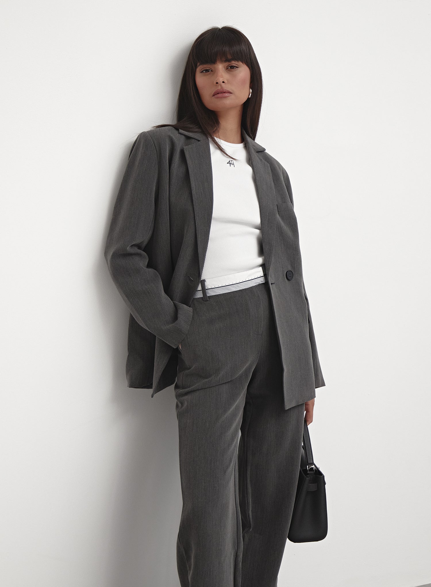 Image of Dark Grey Tailored Blazer – Mihalia 