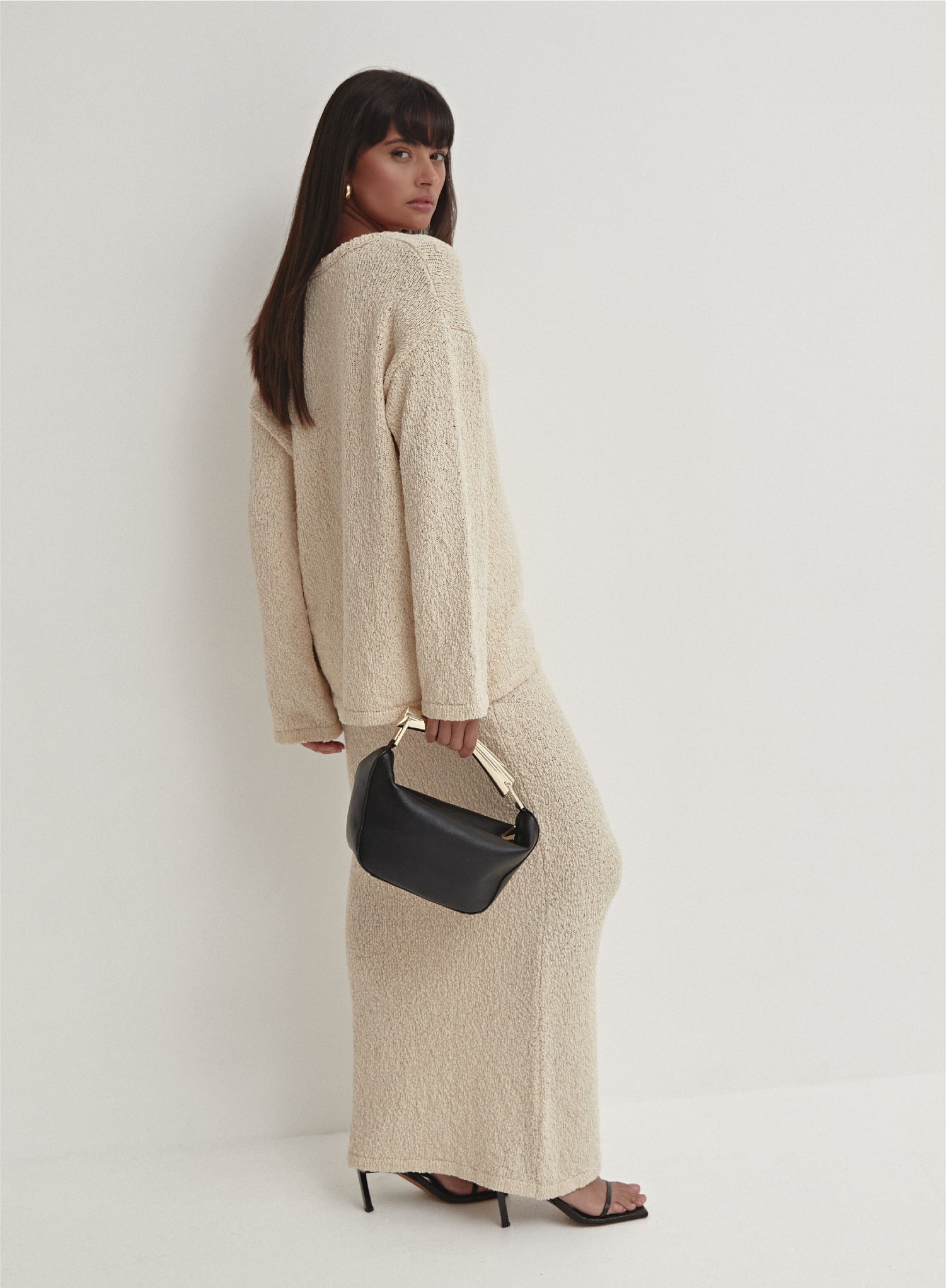 Image of Cream Boucle Knit Skirt - Rocha