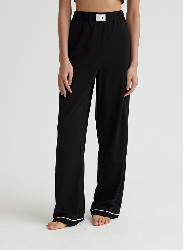 Ribbed Jersey Wide Leg Pj Trouser