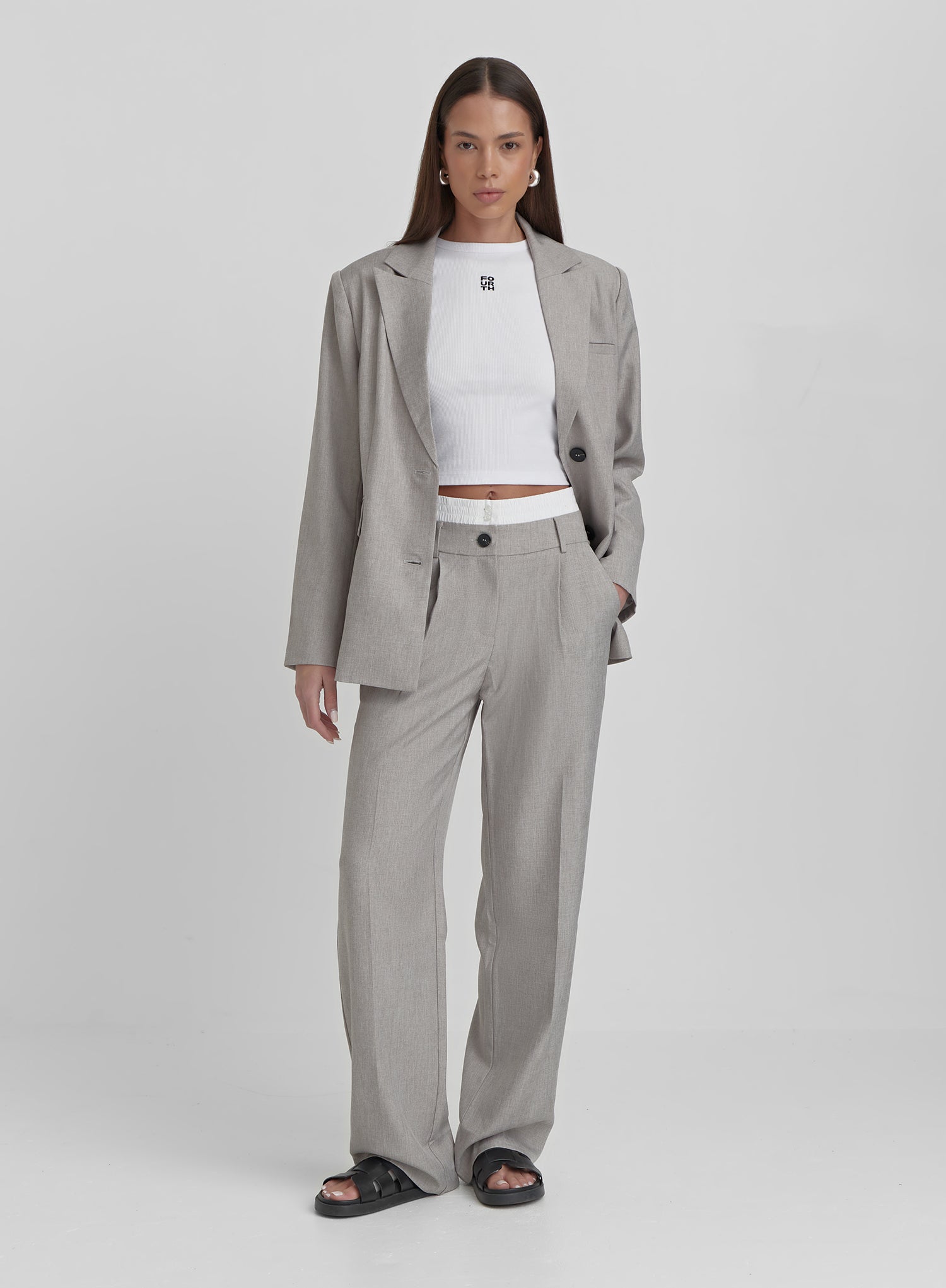 Image of Grey PVE Tailored Trouser- Taylor