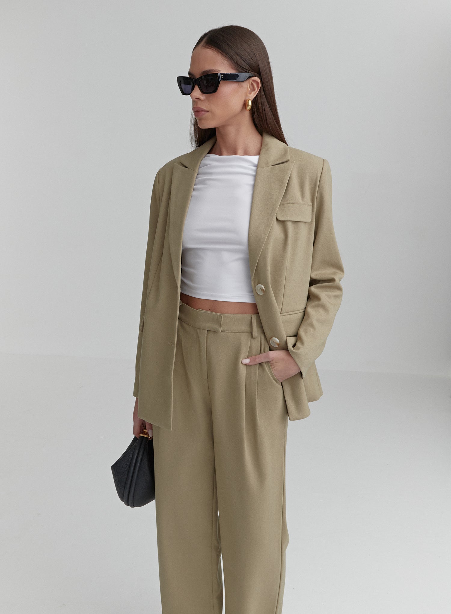 Image of Olive Tailored Oversized Blazer- Onicka