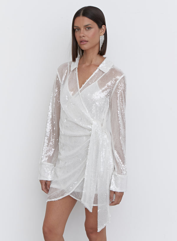 Women's White Open Tie Back Shirt | Vienna | 4th & Reckless