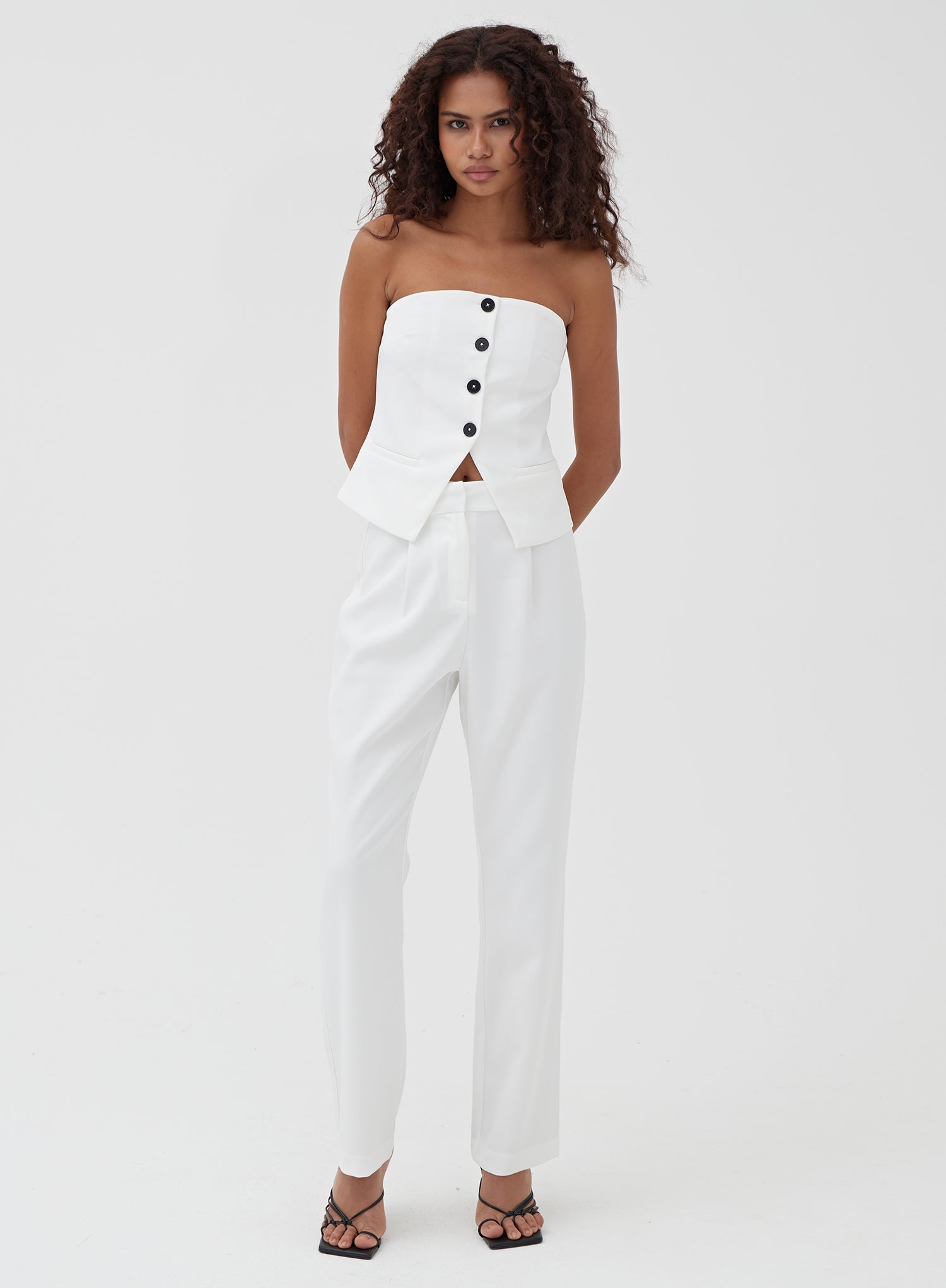 Image of White Tailored Trouser - Charl