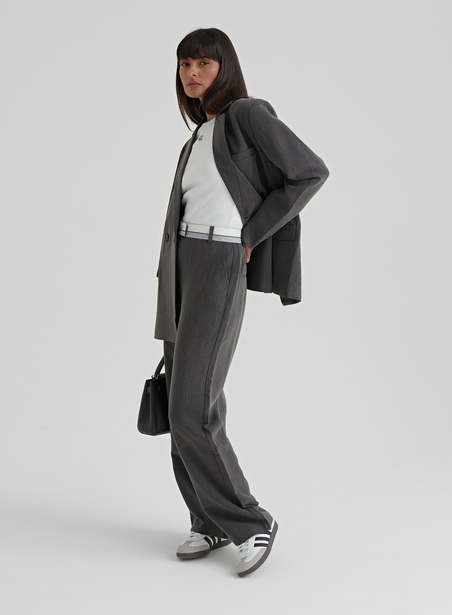 Image of Dark Grey Tailored Trousers – Mihalia  