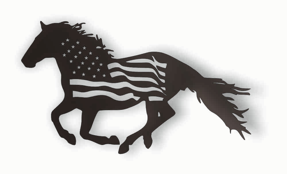 Download HORSE USA FLAG DXF of PLASMA ROUTER LASER Cut -CNC Vector ...
