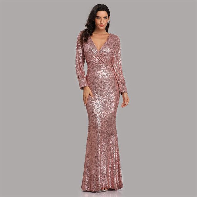 long sleeve gala gowns