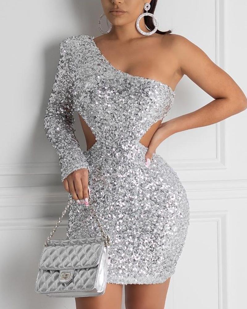 womens silver sequin dress