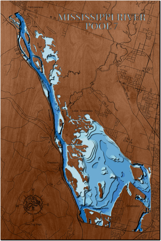 Pool 4 of the Mississippi River in Wabasha County, MN and Buffalo County,  WI – Horn Dog Maps