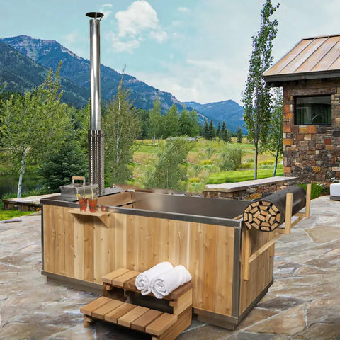 wood fired hot tub