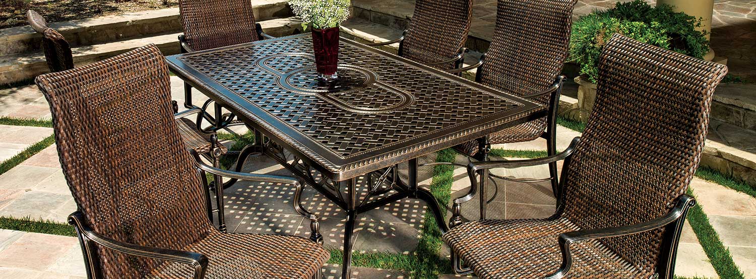 Grand Terrace Cast Aluminum 54''  Round Counter / Gathering Table Set by Gensun