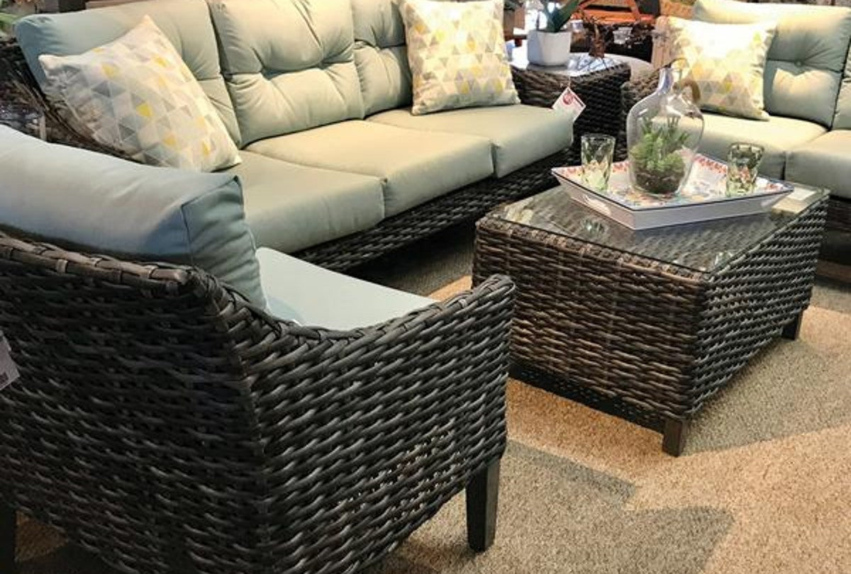 Edgewater Resin Weave Sofa Set (Solid Desert)