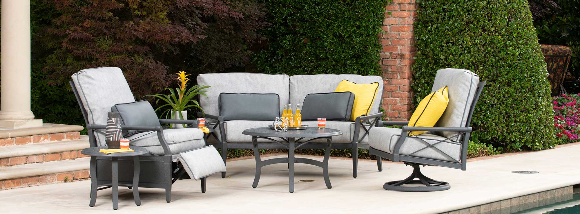 Andover Cushion Aluminum Lounge Set