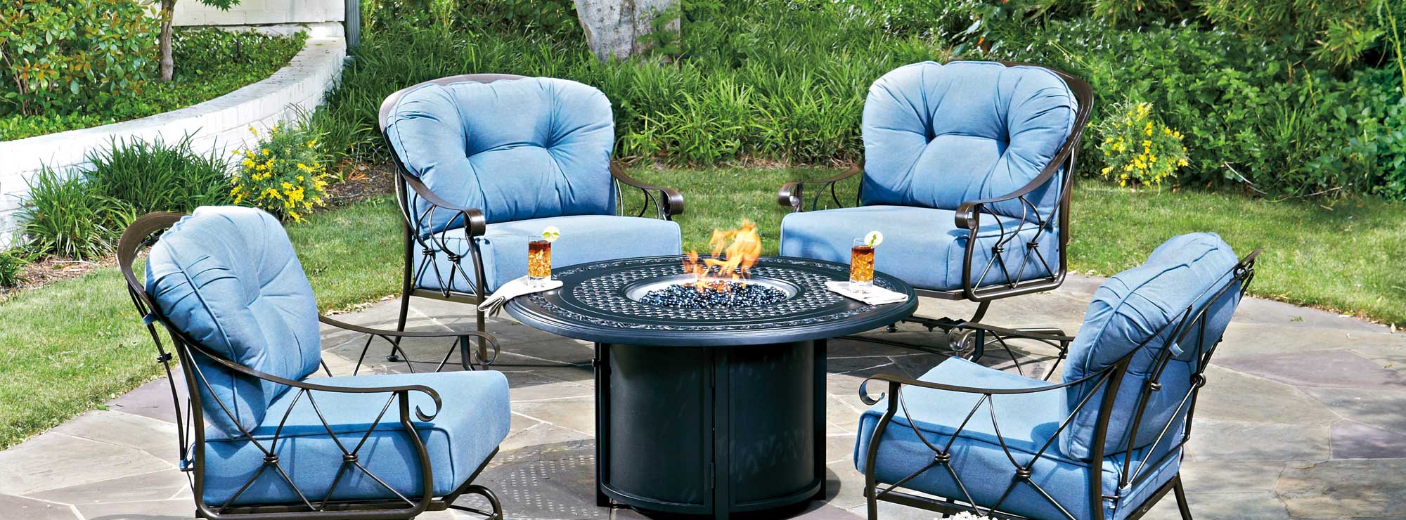 Derby Crescent Fire Pit / Love Seat Collection | Great Backyard Place