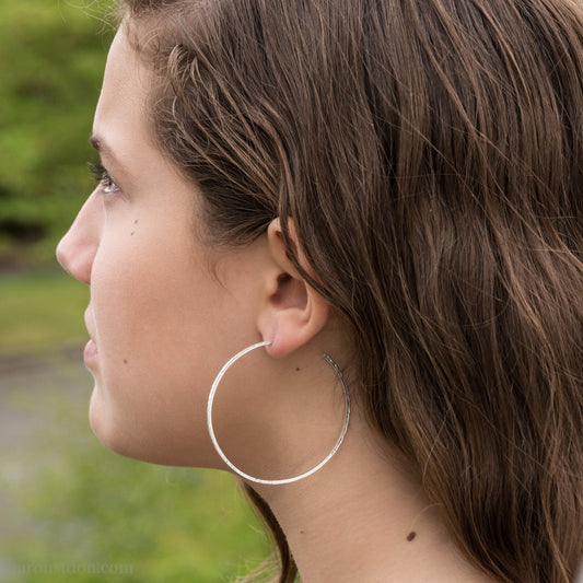 50mm 925 sterling silver hoop earrings, oxidized black. – Sharon