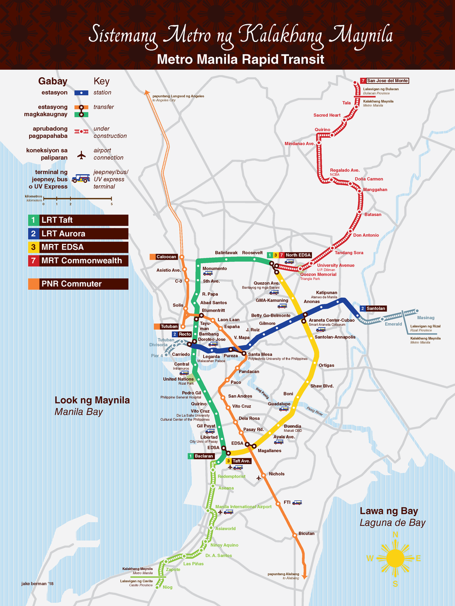 Metro Manila rapid transit map print – 53 Studio