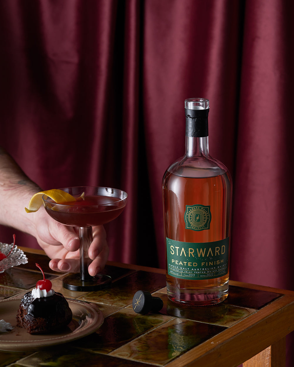 Smoke and Mirrors Cocktail using Peated Finish Whisky from Starward