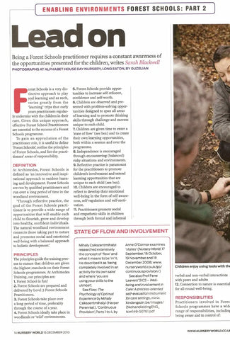 Forest Schools Practitioner's Role