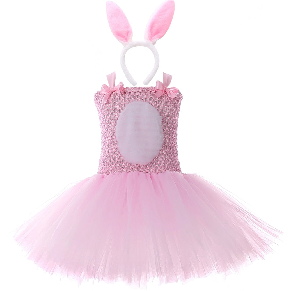 Pink Bunny Rabbit Tutu Dress with Headband