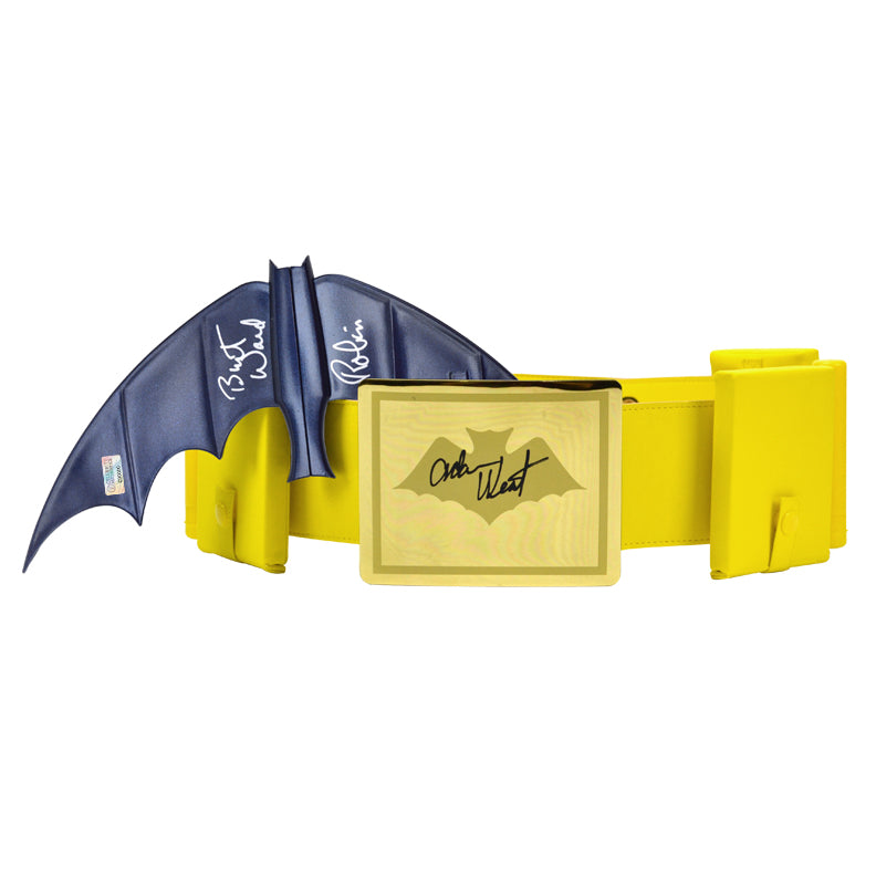 Adam West and Burt Ward Autographed Batman Utility Belt and Batarang S –  Celebrity Authentics