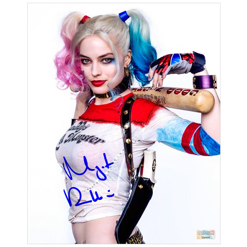Margot Robbie Autographed Birds Of Prey Harley Quinn 8×10 Close Up Pho