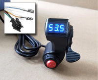 Electric Bike Thumb Throttle 12-84v LED Display Voltmeter & ON OFF Kill Switch