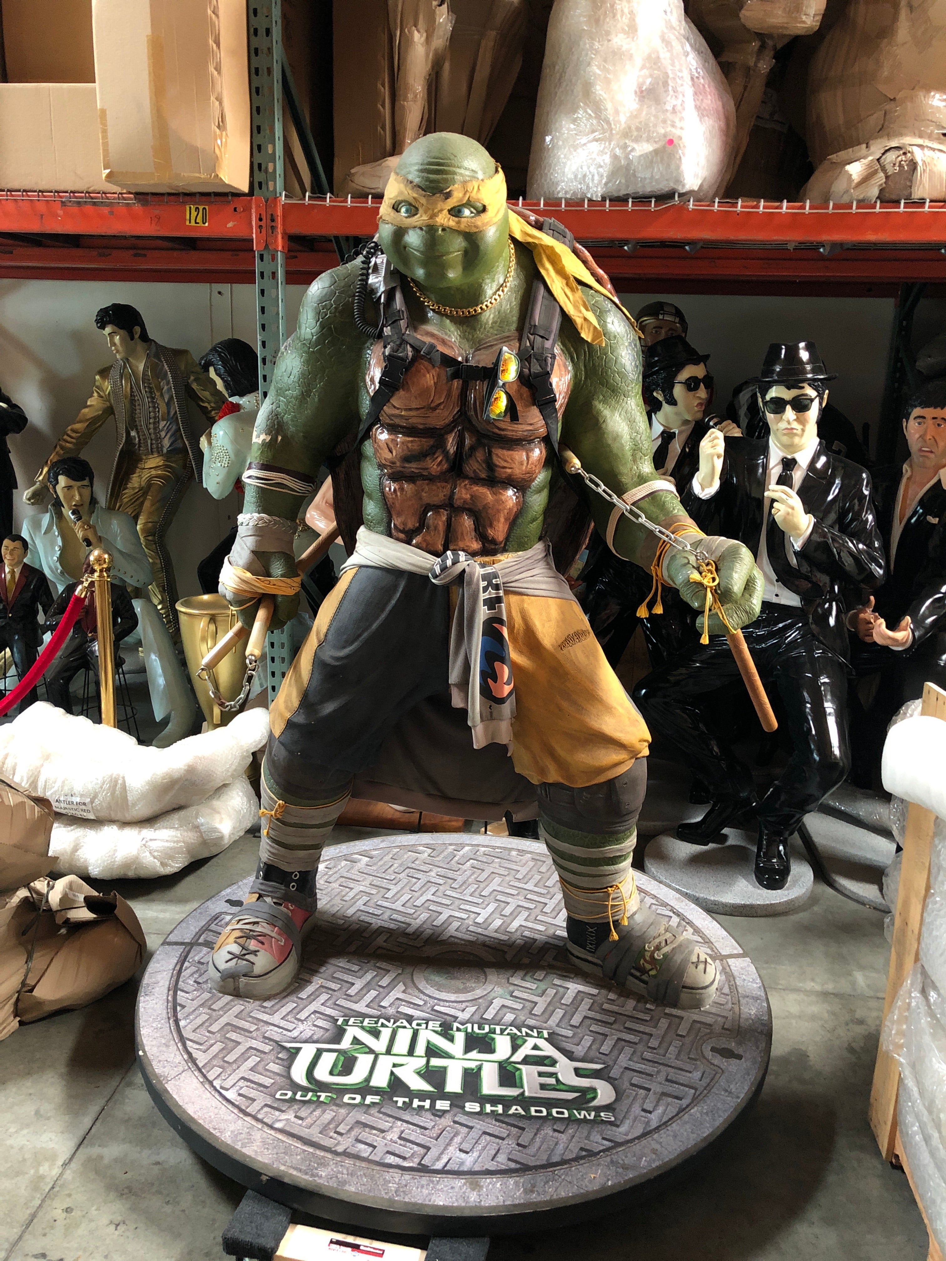 Rare Michelangelo Teenage Mutant Ninja Turtle Life Size Movie Theater Display Statue Lm Treasures