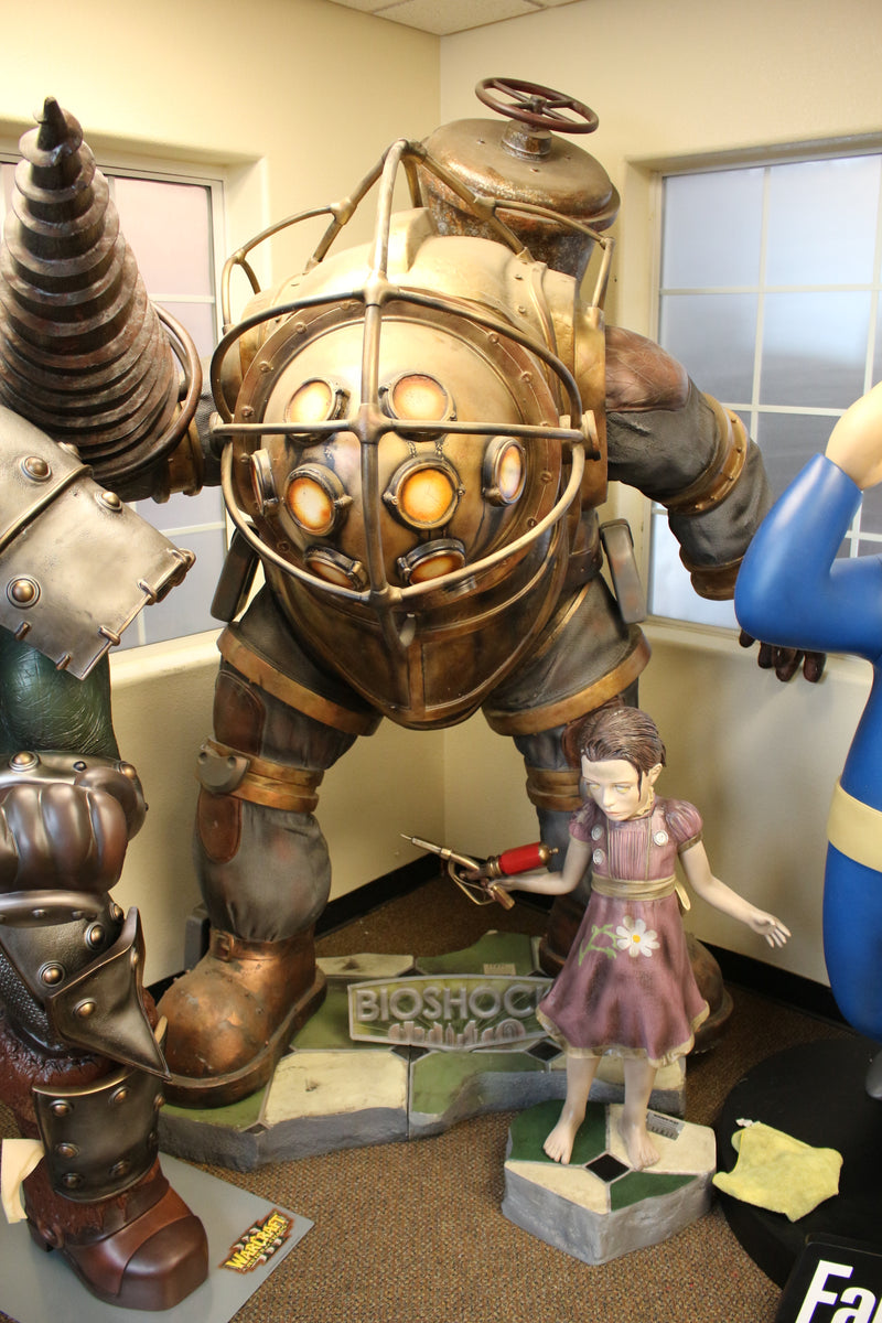 Bioshock Rare Big Daddy & Little Sister Set of 2 Life Size Statue | LM