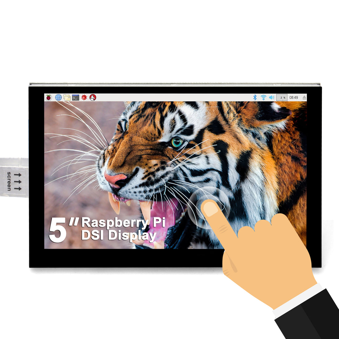 Écran tactile capacitif 5 pouces pour Raspberry Pi, 800 × 480, grand angle  TFT, interface MIPI DSI